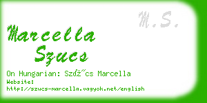 marcella szucs business card